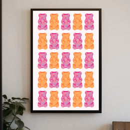 Gummy Bears Modern Design Poster PosterGoat