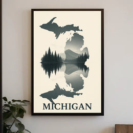 Michigan Landscape Reflection Poster