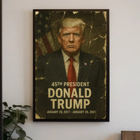 Donald Trump 45th President of the United States Damaged Photograph Poster