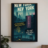 New York City Cultural Melting Pot Poster Modern Wall Art