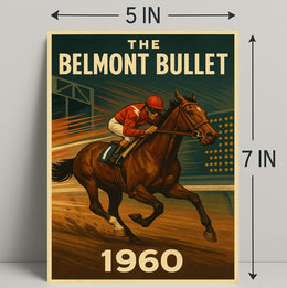 Vintage Horse Racing Thrills 1960s Sports Poster