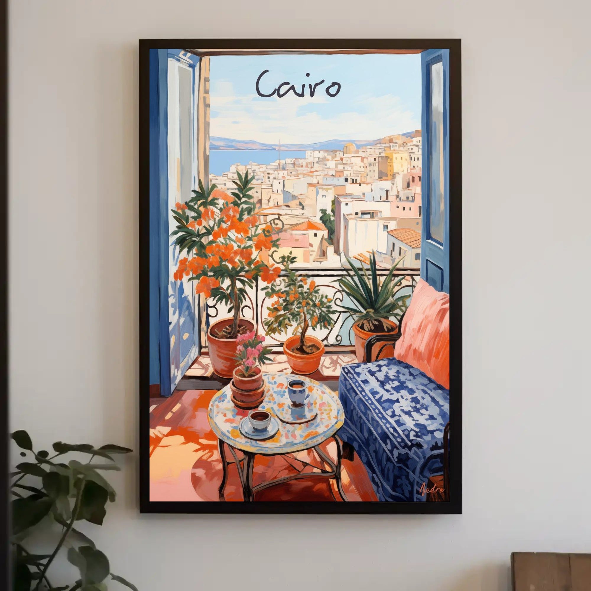Tranquil Balcony in Cairo Poster