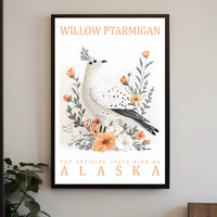 Willow Ptarmigan Alaska Nature Art Poster Print