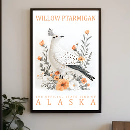 Willow Ptarmigan Alaska Nature Art Poster Print