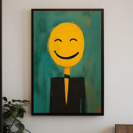 Smiley In A Suit Poster Whimsical Wall Art Print