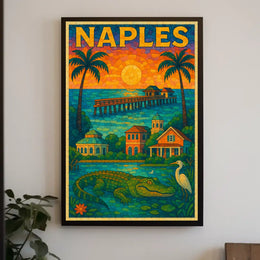 Naples Poster Vibrant Tropical Paradise Wall Art For Homes