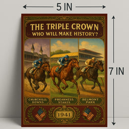 Triple Crown Race Vintage Sports Poster