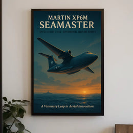 Martin XP6M Seamaster Vintage Aviation Poster Art