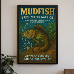 Mudfish Resilience Vintage Poster: Survival in Adversity