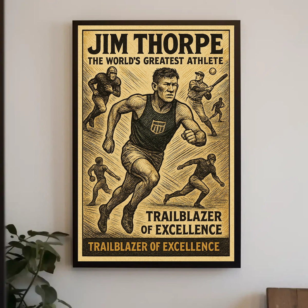 Jim Thorpe Legendary Athlete Poster