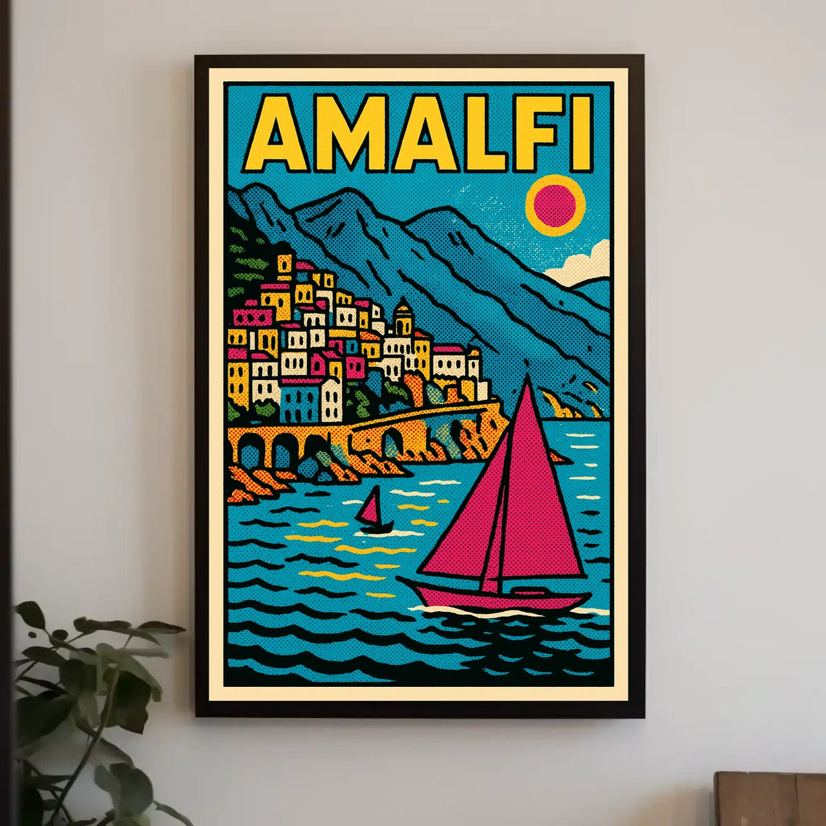 Amalfi Coast Vibrance Poster Wall Art for Coastal Decor