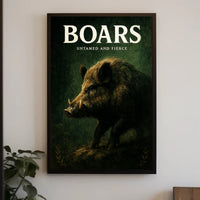 Boars Untamed and Fierce Poster PosterGoat