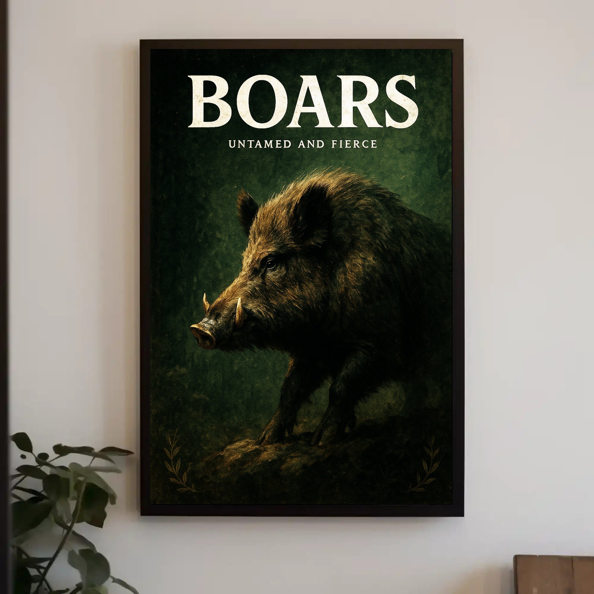 Boars Untamed and Fierce Poster PosterGoat