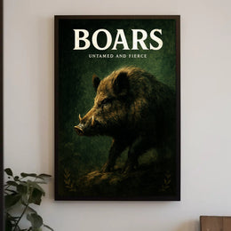 Boars Untamed and Fierce Poster PosterGoat
