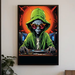 Alien Hacker In Action Poster