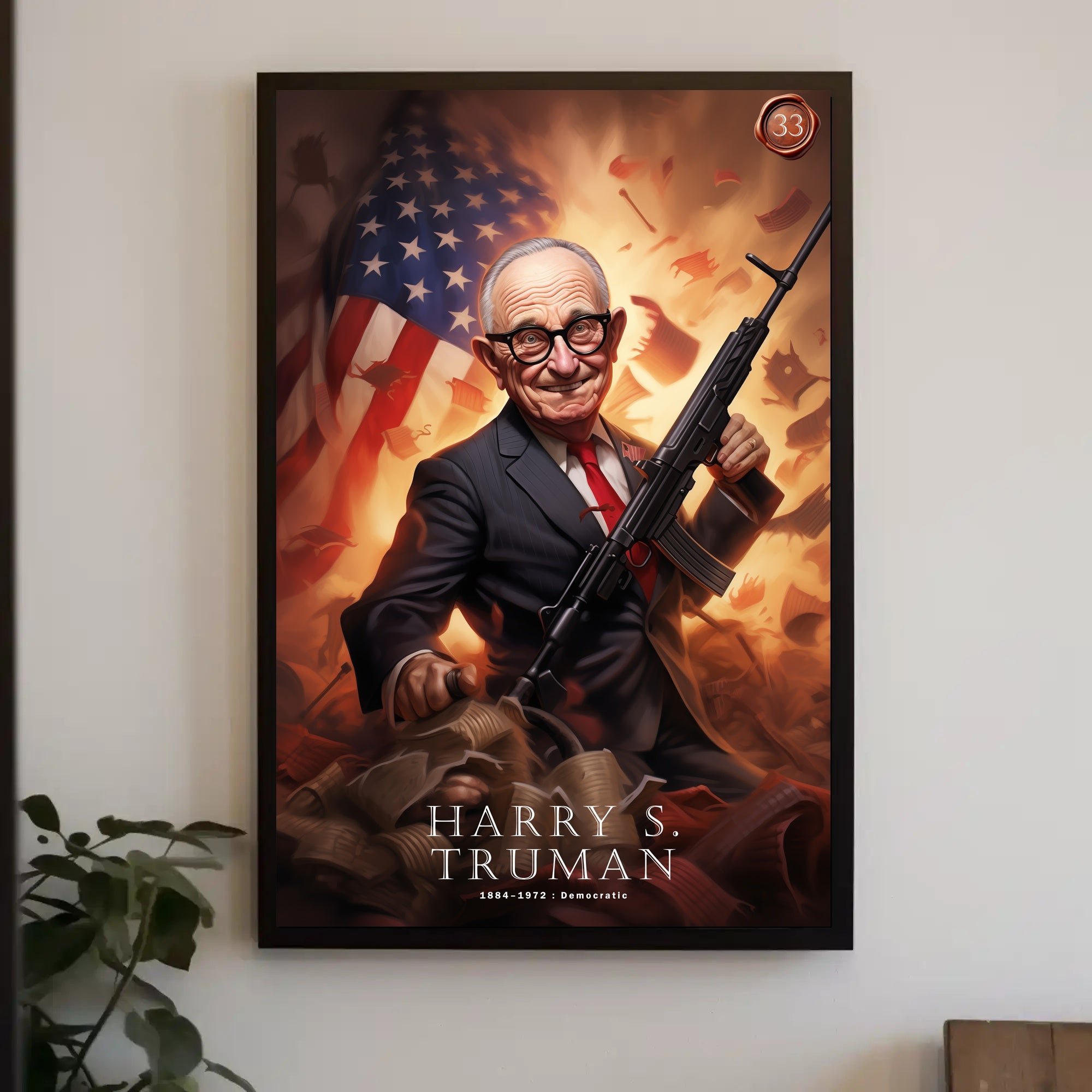 Harry S. Truman Illustrated Poster