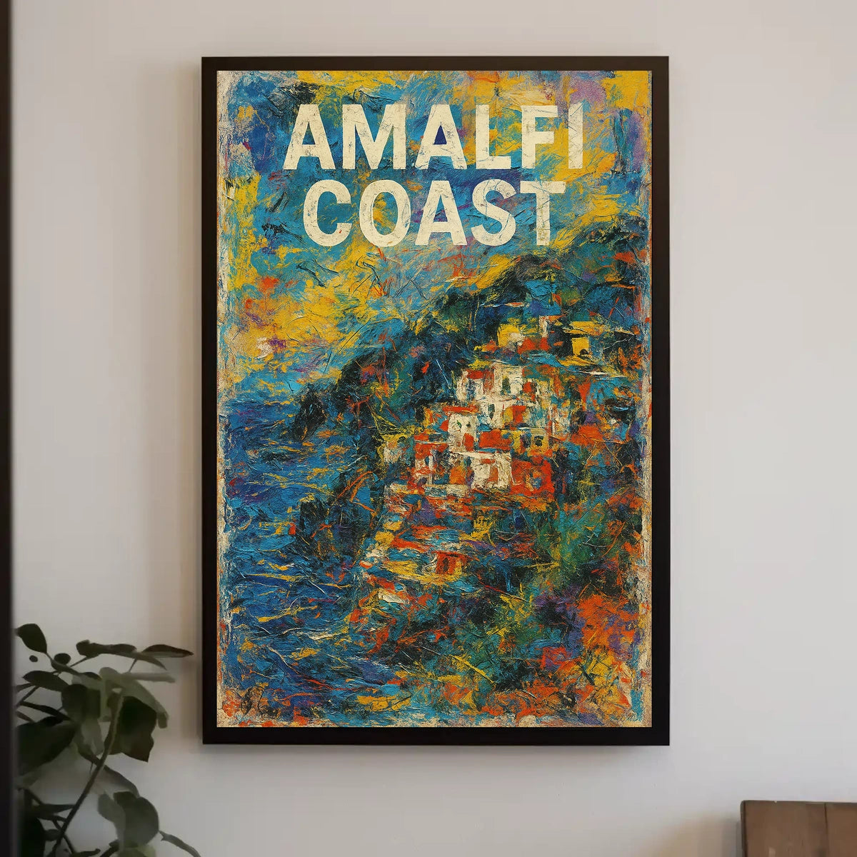 Amalfi Coast Poster Art 18x24 Coastal Wall Decor Gift