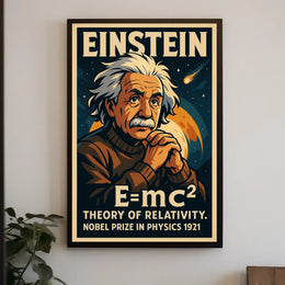 Einstein Relativity Vintage Science Wanderlust Poster