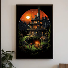 Futuristic Mountain Retreat Poster