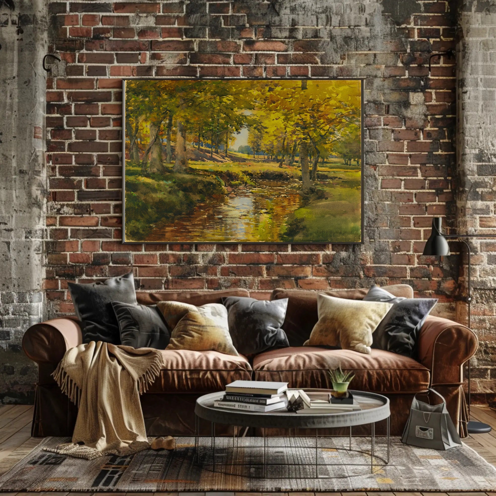 Serene Woodland Stream Poster