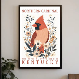 Northern Cardinal Kentucky State Bird Poster Art