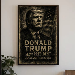 Donald Trump Charcoal Portrait: Historical or Presidential Poster