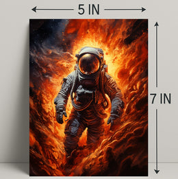 Astronaut In Flames Poster PosterGoat