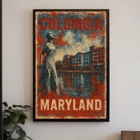 Columbia Maryland Cityscape Urban Landscape Wanderlust Souvenir Wall Art Decor Poster