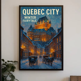 Quebec City Winter Fairytale Poster