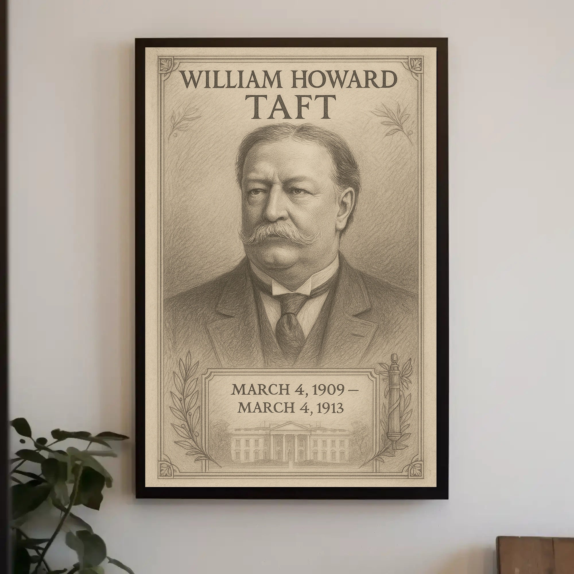 William Howard Taft 27th President Sketch Poster Art Print PosterGoat