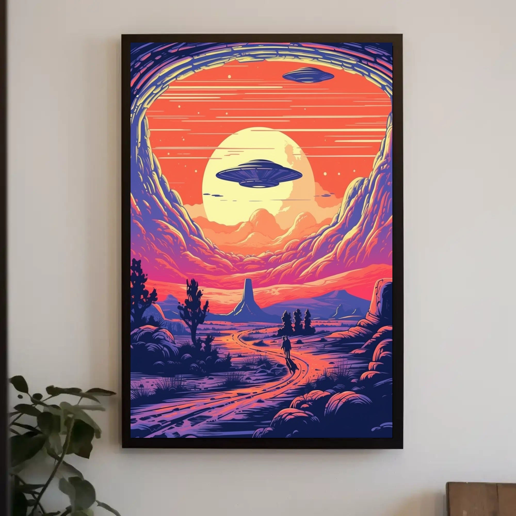 Cosmic Sunset Encounter Poster