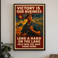 Patriotic WWII Era Industrial Propaganda Poster