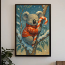 Cozy Koala In Winter Wonderland Poster