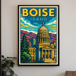 Boise, Idaho Vibrant Cityscape Poster