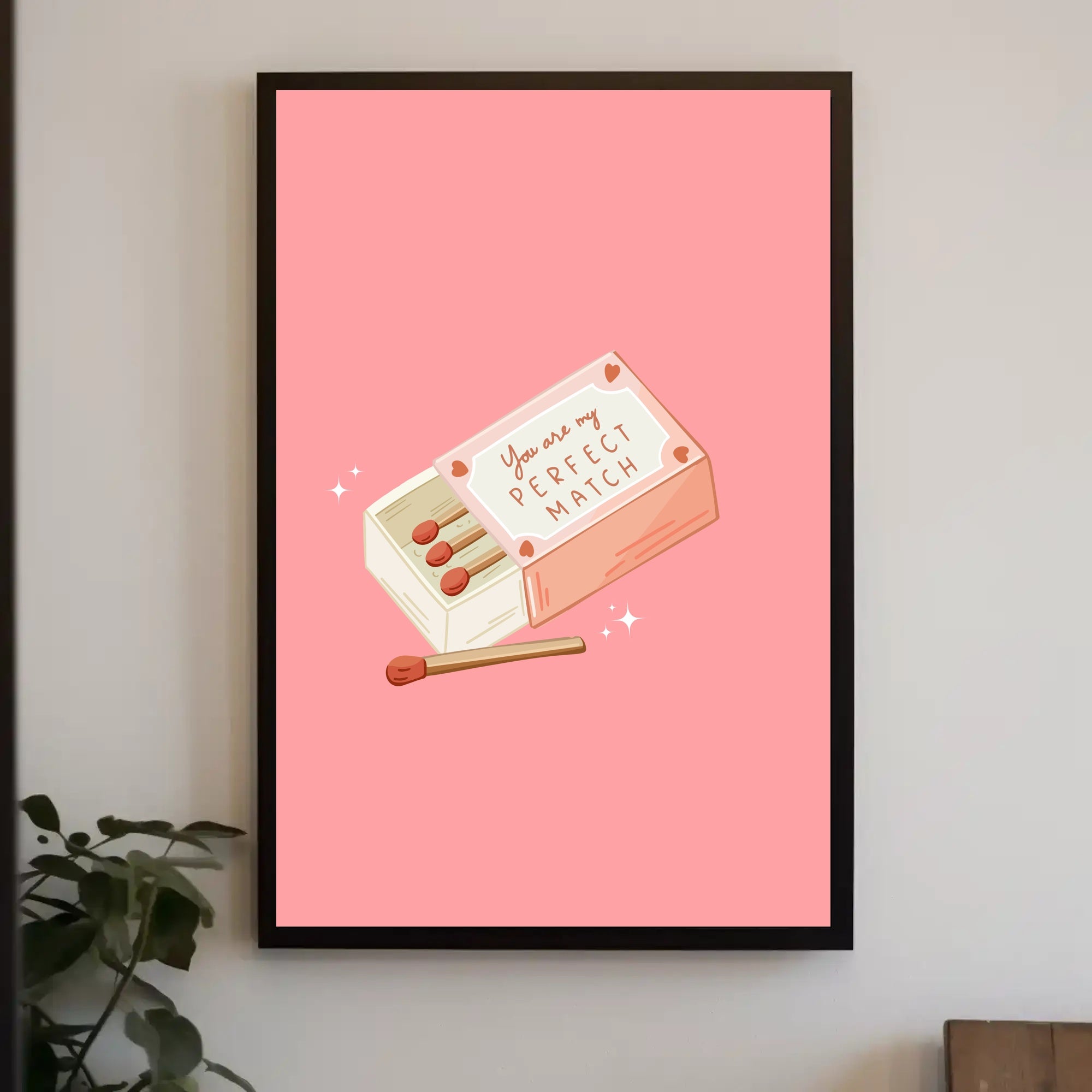 Perfect Match Romantic Whimsical Modern Illustration Poster PosterGoat