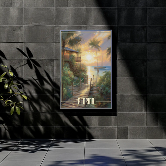 Florida Mansion Vintage Poster