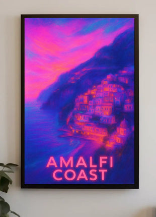 Amalfi Coast Poster Wall Art for Coastal Decor 18x24