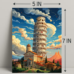 The Leaning Tower Of Pisa Artistic Poster PosterGoat