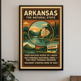 Arkansas Vintage Travel Poster