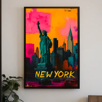 Statue of Liberty Pop Art Urban Cityscape Poster
