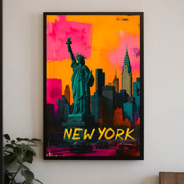Statue of Liberty Pop Art Urban Cityscape Poster