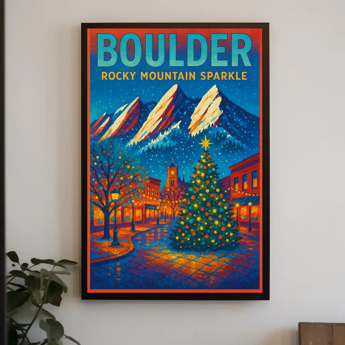 Boulder Rocky Mountain Sparkle Poster