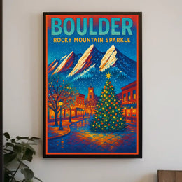 Boulder Rocky Mountain Sparkle Poster