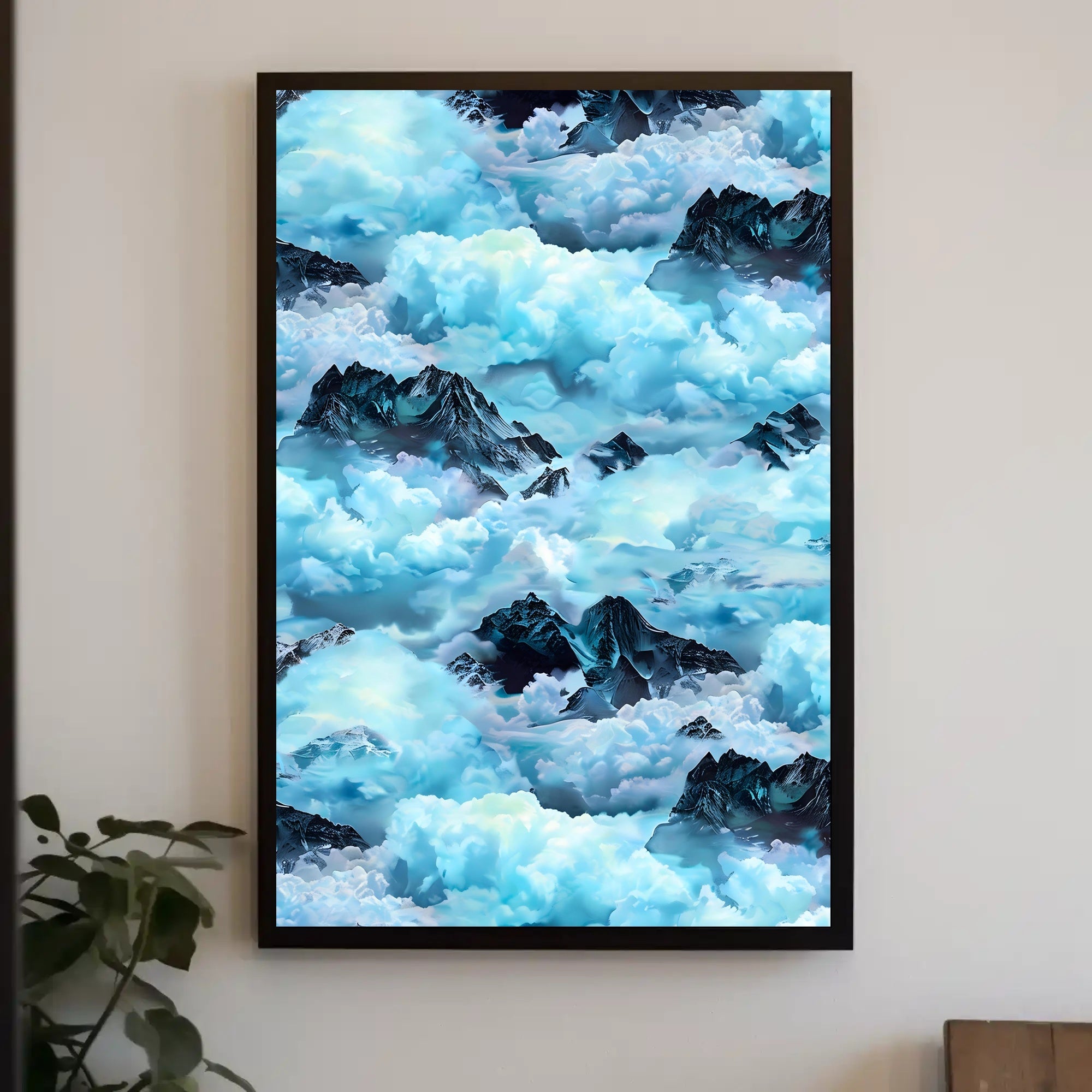 Majestic Mountain Clouds Wall Art Print