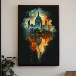 Cityscape Reflections Poster