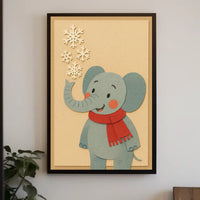 Winter Elephant Cheer Poster