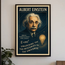 Albert Einstein Vintage Science Inspiration Poster