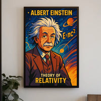 Albert Einstein Relativity Theory Vintage Science Inspiring Intellectual Curiosity Poster