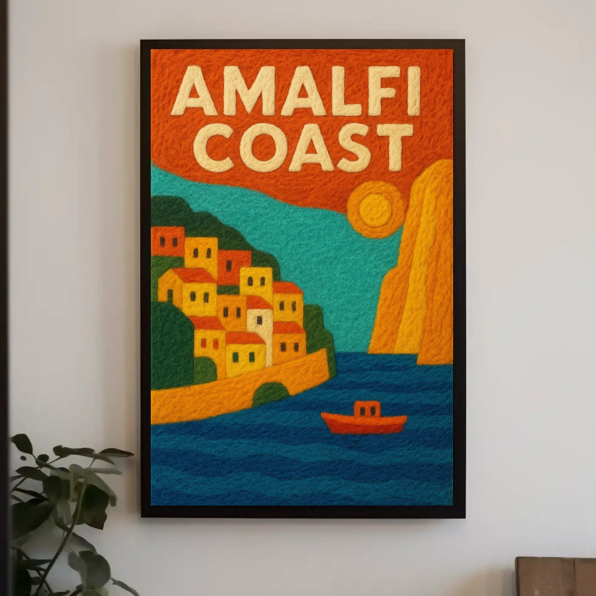 Amalfi Coast Poster Wall Art Scenic Travel Print Collectible
