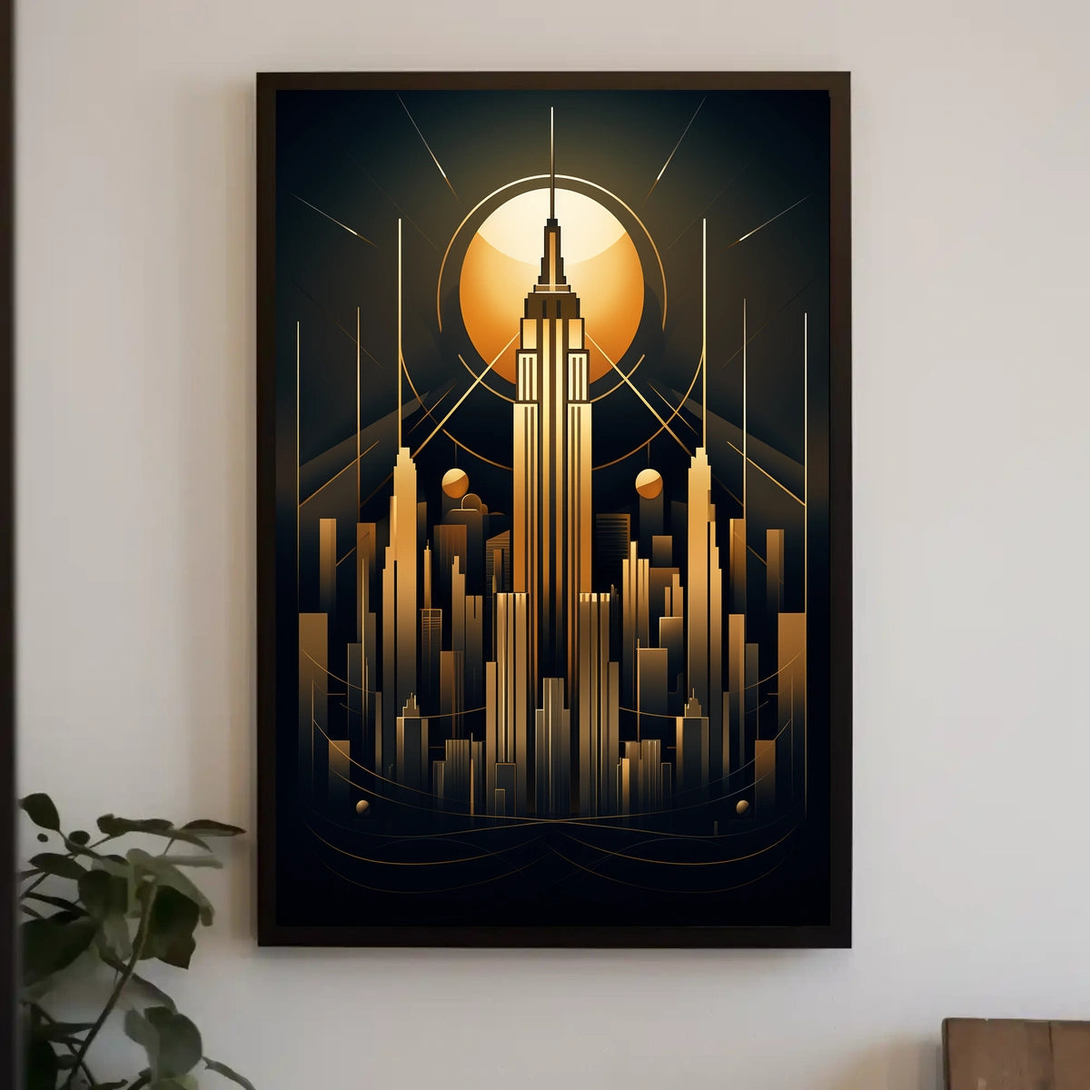 Empire State Art Deco New York Travel Poster